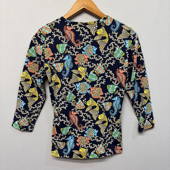 J McLaughlin 3/4 Sleeve Tee T-Shirt Top Size Small Catalina Cloth Fish C056 -11 - Picture 11 of 15
